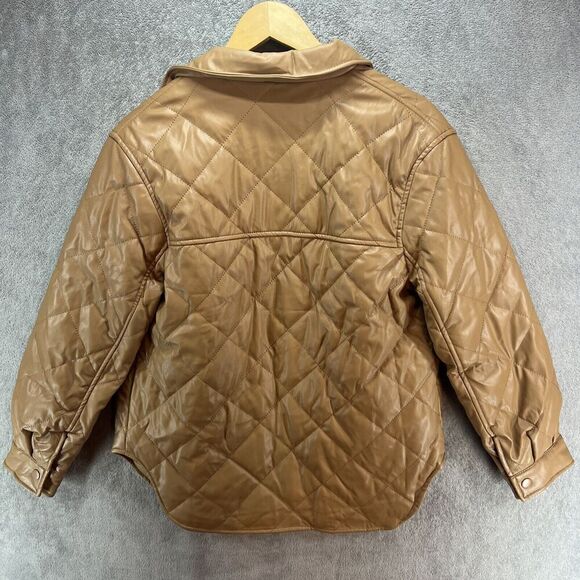 Love Tree Camel Colored Vegan Leather Jacket Women’s size Small NWT‎ - Picture 4 of 6